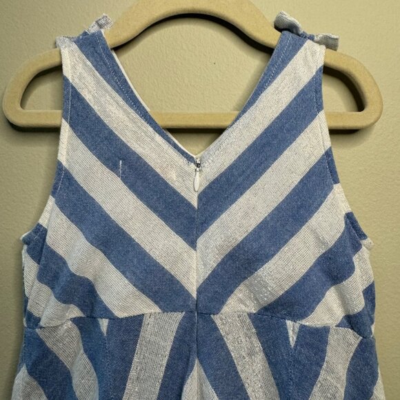 PINK CHICKEN Blue Chevron Stripe Party Dress Girls 6 Tulle Petticoat Fit Flare - Picture 4 of 10